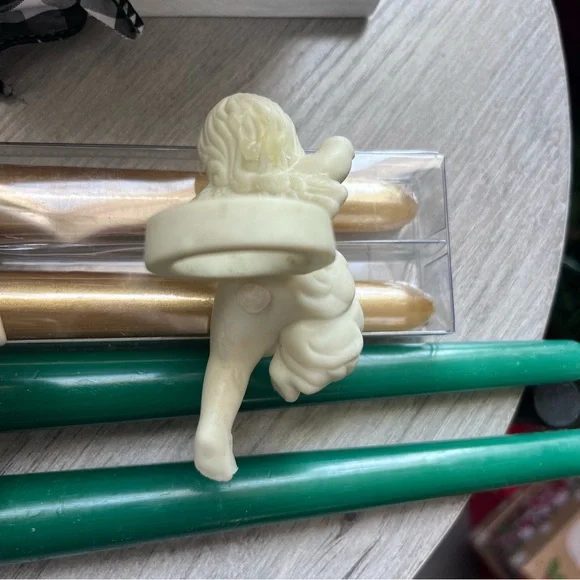 Vintage PartyLite Elegant Cherub Candle Huggers - White set of 2 - Picture 9 of 9